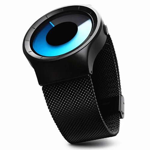 Numberless Watch - Liquid Blue Display - Fathers Day Gift Novelty Unique Unisex - Picture 3 of 9