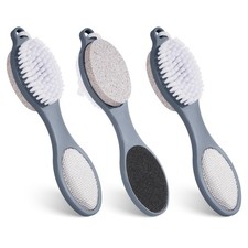 4in1 Foot Brush Set with Pumice Stone, Rasp, Sandpaper for Foot Care
