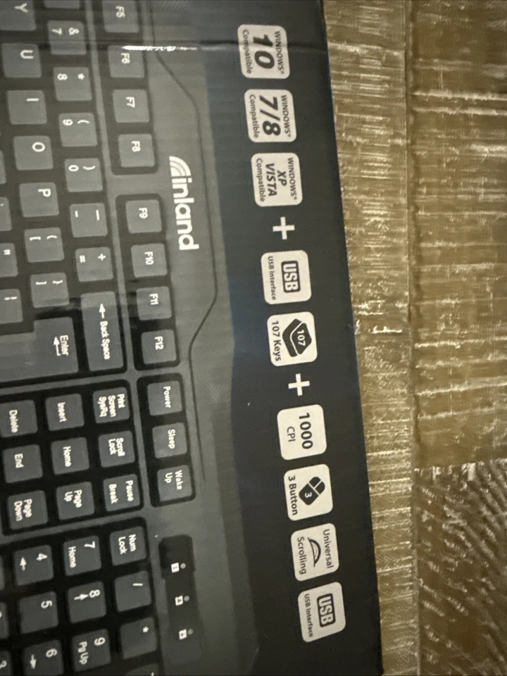 Inland IC100 USB Wired Keyboard and Mouse Set New Open Box - Image 3 of 4