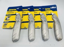 4 Pack IRWIN 2081101 Fixed Blade Utility Knife Heavy Duty Retractable Gray NEW