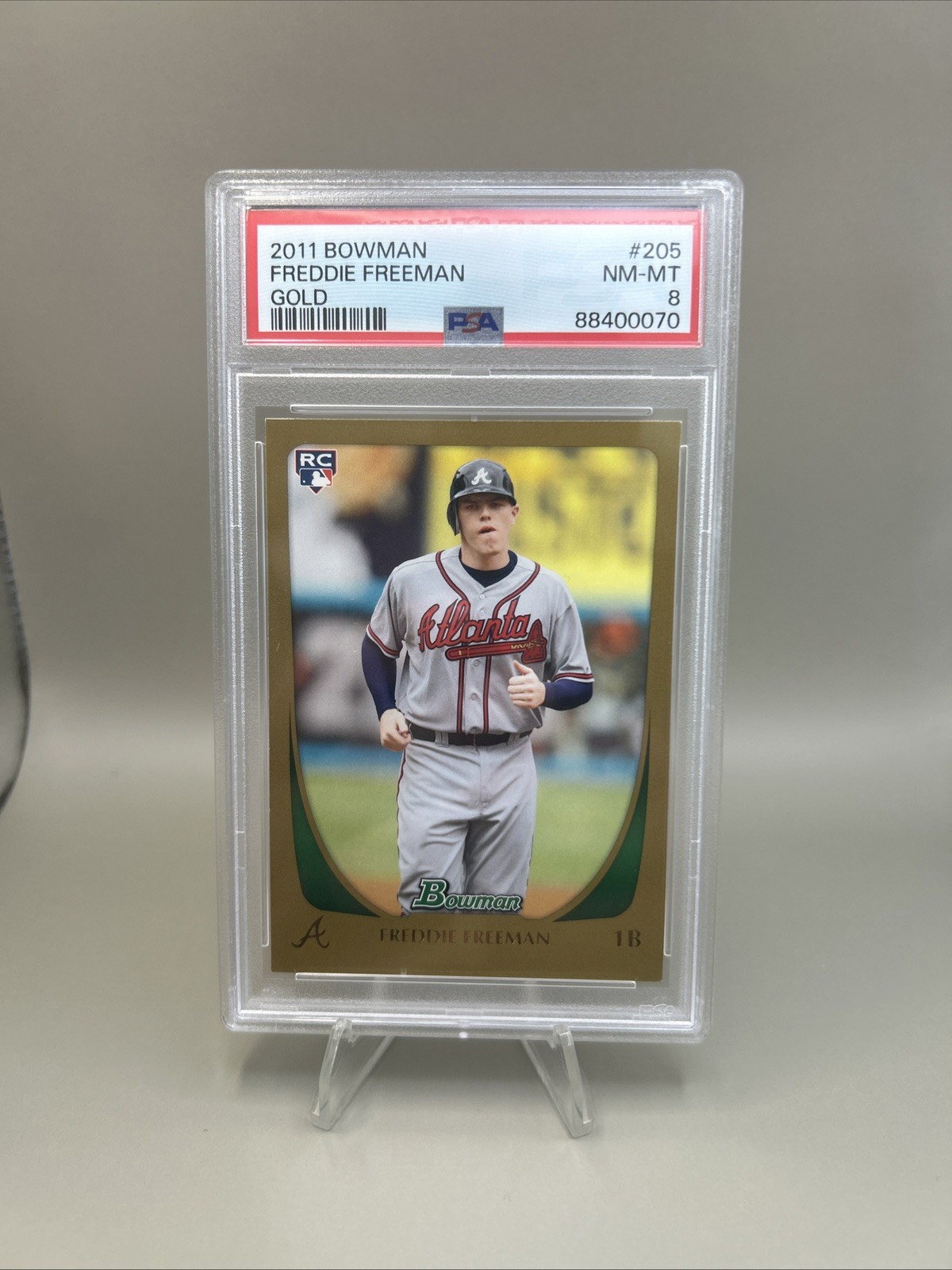 2011 Bowman Gold RC Freddie Freeman PSA 8
