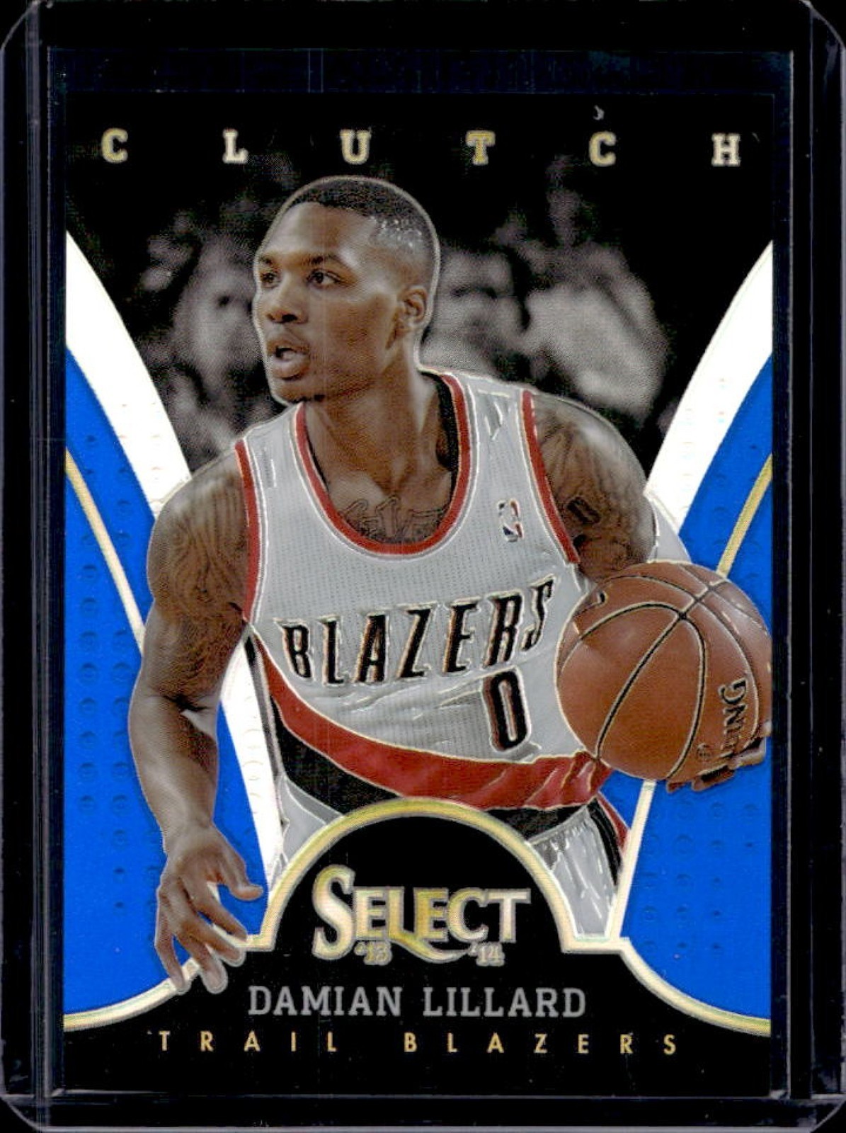 2013-14 Select Damian Lillard Clutch Prizms Blue #5/49 Trail Blazers