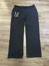 Under Armour Women's Black Rival Fleece Straight Leg Pocket Sweatpants Size XL