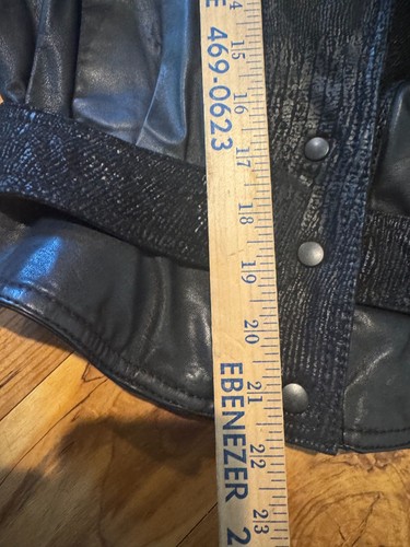 Vintage 80er Laura Rene Cropped schwarze Lederjacke Puffärmel Blazer Style Gr. - Bild 16 von 21