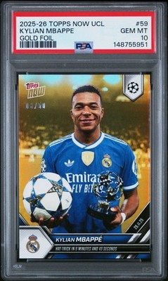 PSA10 GEM MINT 25枚限定 mbappe topps finest PSA 10 Kylian Mbappe 2025 Topps Now #59 Only 50 Made Rare Card