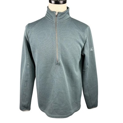 Eastern Mountain Sports Men's M Polartec Waffle Half Zip Pullover Green EMS