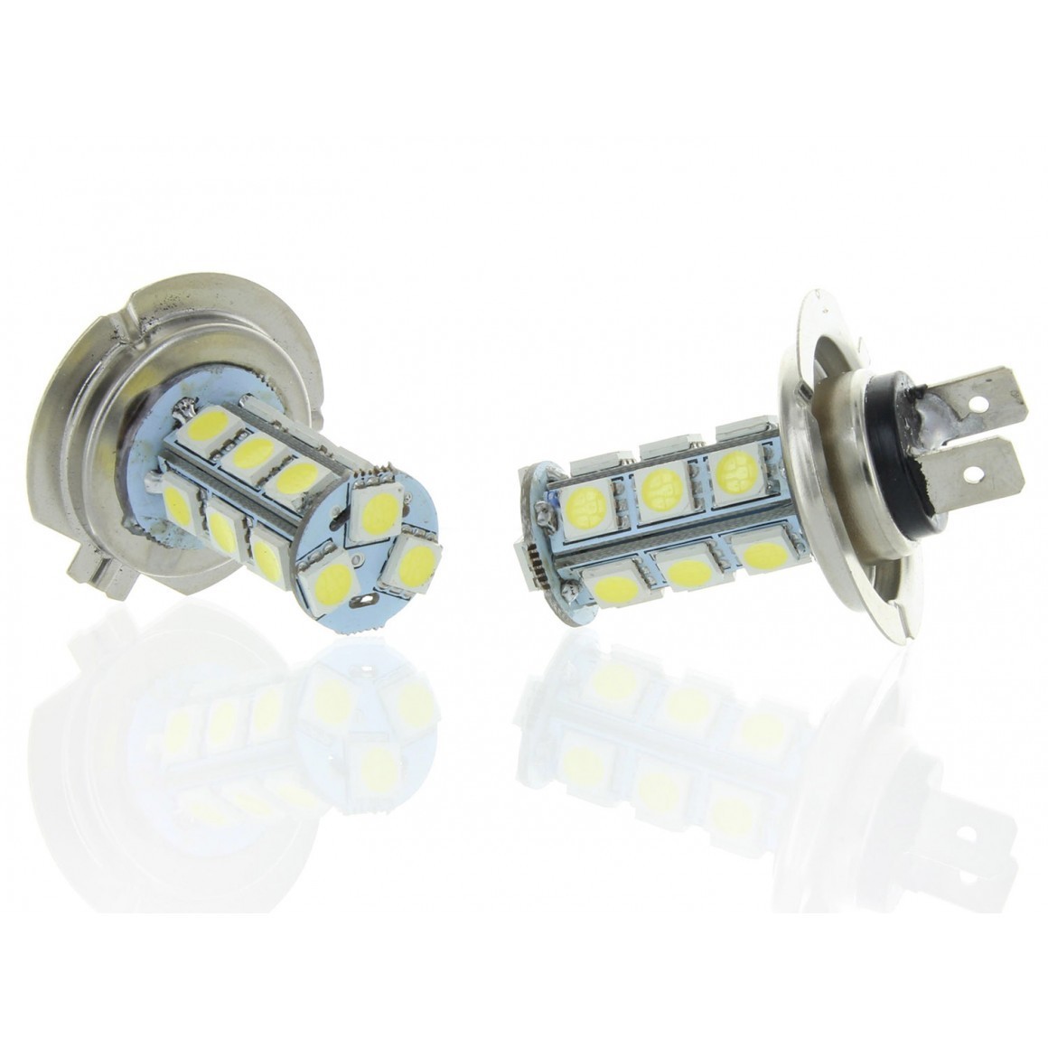 - Senza marca/Generico - - 2 Lampadine LED H7 18 Smd 5050 12V Auto Fendinebbia Bianco Ghiaccio 6000k Pavia - Miniatura 11