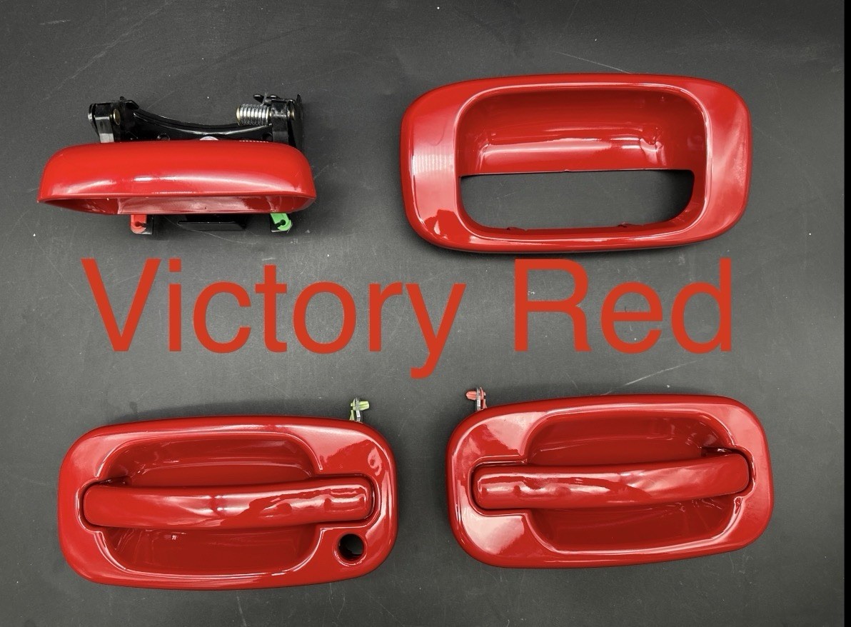 99 01 02 03 04 05 06 Silverado Sierra Victory Red Door Handle Set + Tailgate