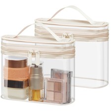 TSA Approved Clear Toiletry Bag - 2 Pack Quart Size Travel Organizer for Liquids