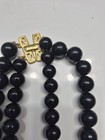 MONET Signed Double Strand Black Bead Necklace Gold Filigree Spacer Clasp 80's . — photo 8