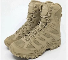 Merrell Moab 3 8" Tactical Zip Up Waterproof Boot Dark Beige Mens Size 11.5