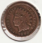 US Rare Old West 1893 Indian Head Penny Coin American Collection Shield Cent USA