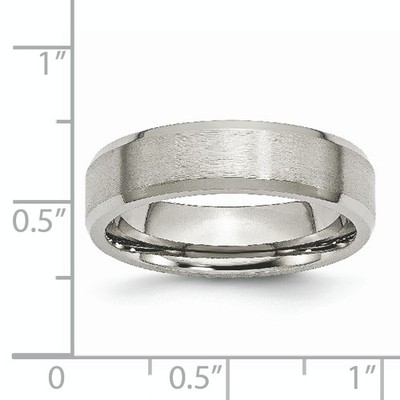 Titanium Brushed with Polished and Beveled Edge 6mm Band TB9