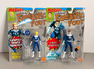 Marvel Super Heroes Fantastic Four Invisible Woman & Mr. Fantastic Figure Lot