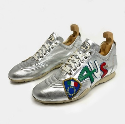 Cesare Paciotti mens Leather 4US  trainers Silver Size US 6 shoes
