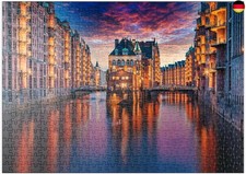 MyPuzzle Speicherstadt Hamburg at Dusk - Premium 500 Piece Puzzle - MyPuzzle