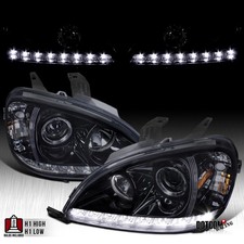 Fit 1998-2001 W163 Ml-class Black Smoke Led Strip Projector Headlights Lamps Fit 1998-2001 W163 Ml-class Black Smoke Led Strip Projector Headlights Lamps