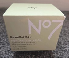 NEW UNUSED No7 Beautiful Skin Hypoallergenic Night Cream Normal/Oily Skin 50ml