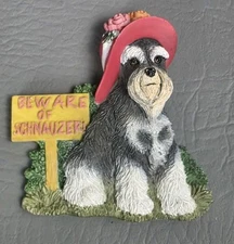 CUTE Willabee & Ward Magnet Dog W&W MBI Beware Of  Schnauzer