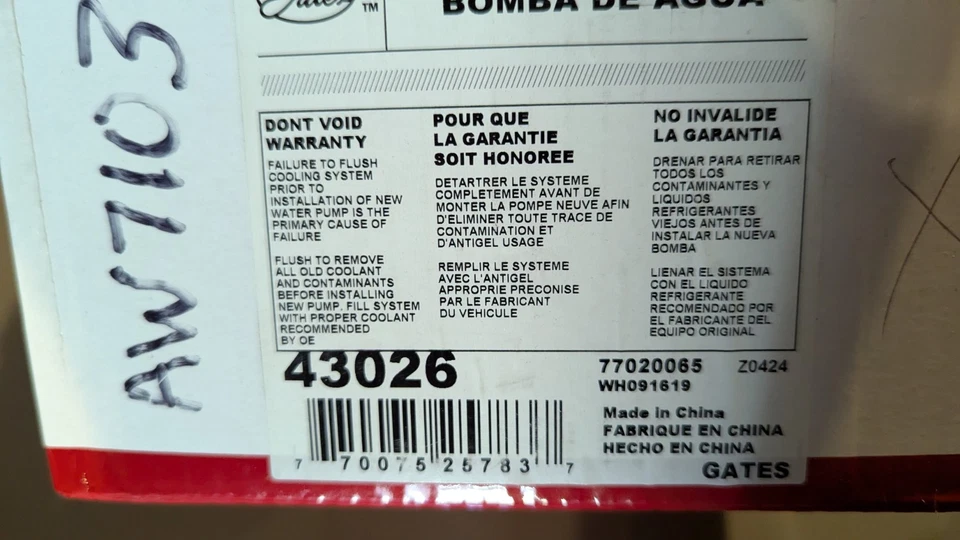 Bomba de agua 43026 Gates para camioneta Ram Fury Le Baron Dodge B250 D250 B350 D350 Foto 2 de 2
