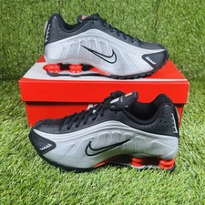 New Nike Shox R4 GS Metallic Silver Red Black CW2626-005 Size 5 Youth/6.5 Women