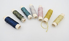 Kreinik Metallic Thread 12 Braid w/ 24 Tapestry Needle 7 Spools No Label