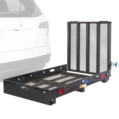 Silver Spring 48"x28" Folding Wheelchair Carrier w/Ramp & Hitch Mount (Open Box)