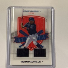 2021 Panini Chronicles Ronald Acuna Jr. America’s Pastime Dual Swatches Blue /99