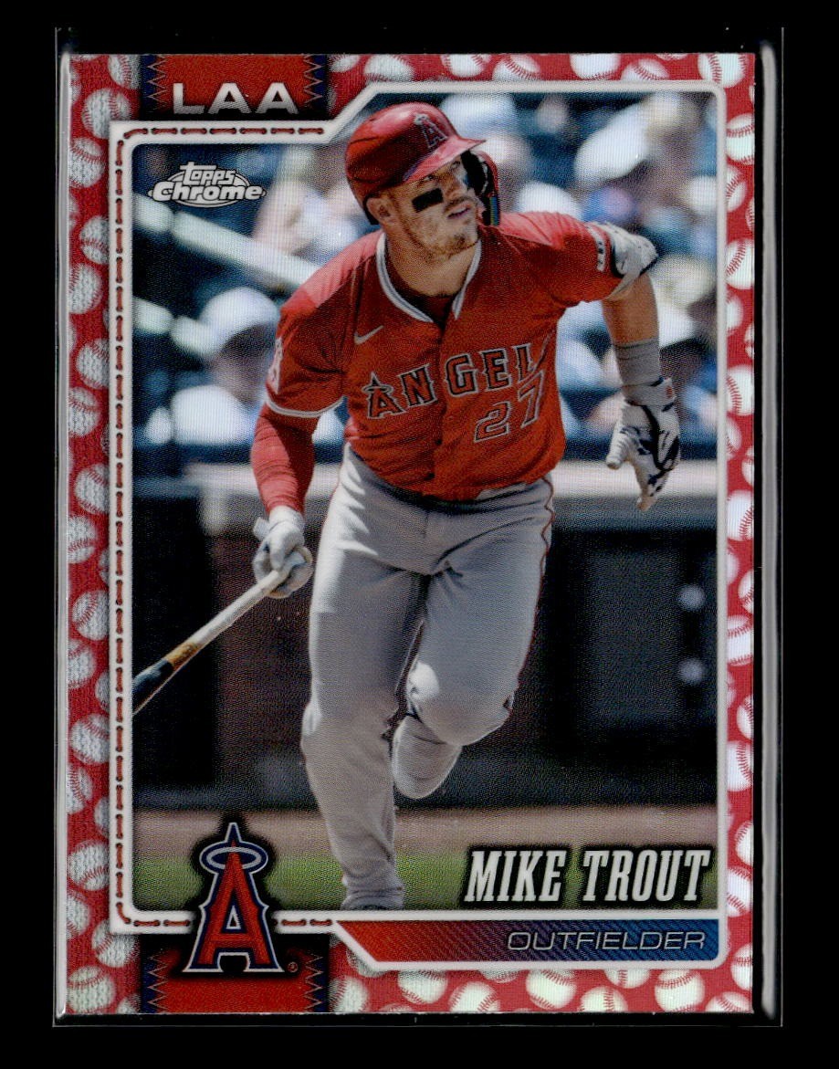 Mike Trout 2026 Topps Chrome Baseball Seams Refractor #200