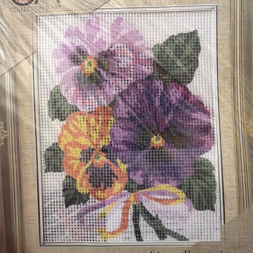 Collection D Art Printed needlepoint tapestry Gobelin kit Floss Needle 20x25Cm