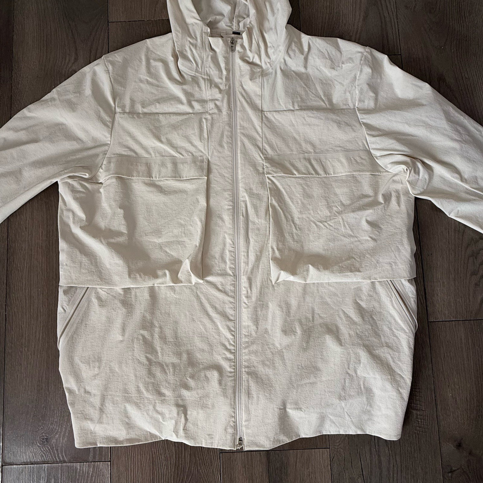 Men’s Lululemon Stretch Cargo Full Zip Jacket Cream White Sz XXL LM4AFWS image 8
