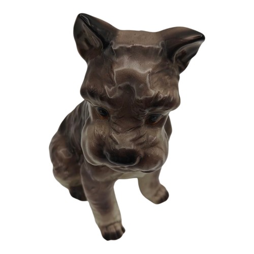 Vtg Seated Schnauzer Dog Ceramic Figurine Coin Bank - Picture 2 of 11