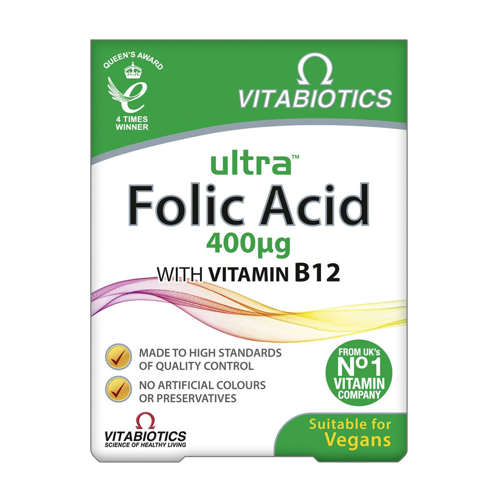 Vitabiotics Ultra Folic Acid 60 Tablets Supplement