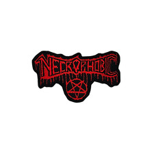Necrophobic Red Logo Shaped Border EMBROIDERED PATCH