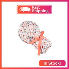 Satin Lined Ponytail Scrub Caps for Women, Adjustable Tie with Buttons