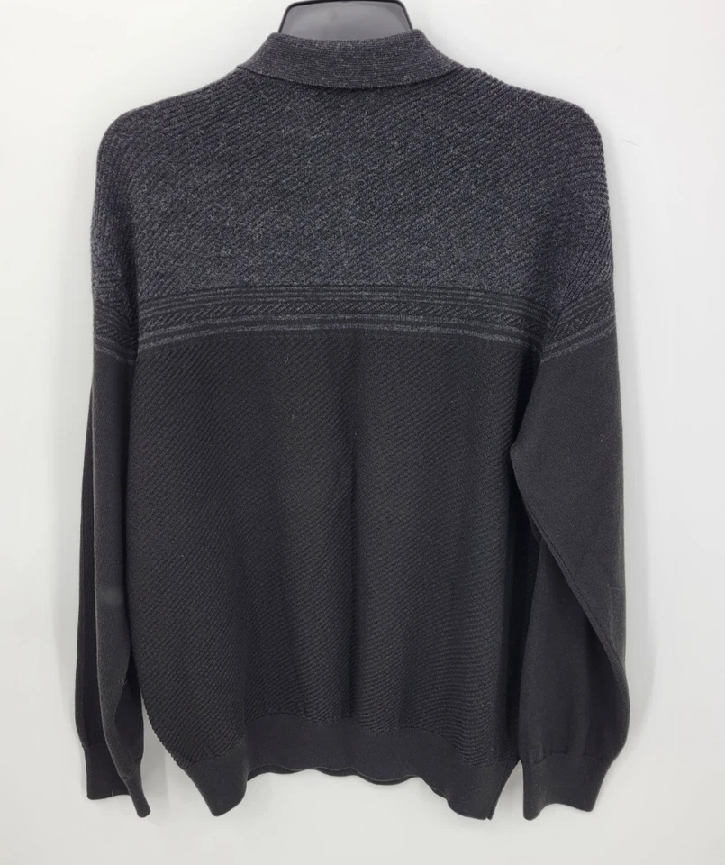 Спортивный мужской свитер Marcello средний серый шерсть мериноса с воротником на четверть молнии - Изображение 2 из 4