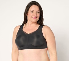 Evelyn  Bobbie Ultra Lift Defy Mesh Trimmed Seamless Wirefree Bra Black S New