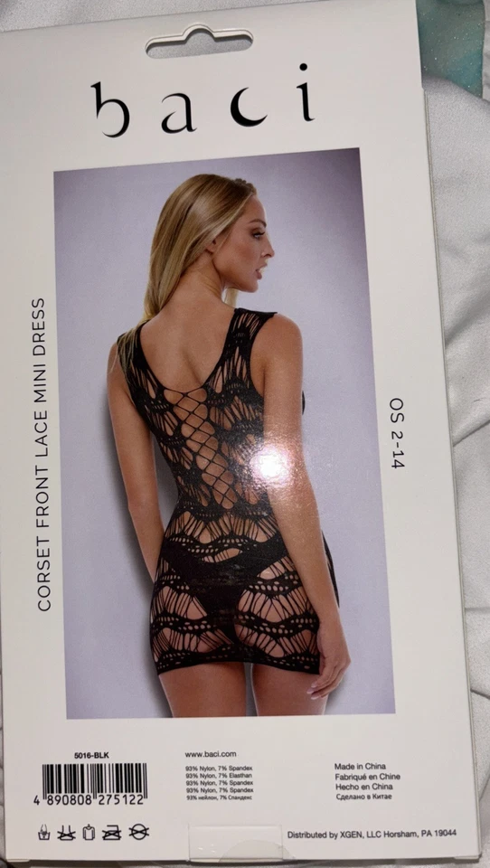 женское белье один размер... Нераспечатанный сексуальный корсет спереди кружева мини-платье - Изображение 3 из 4