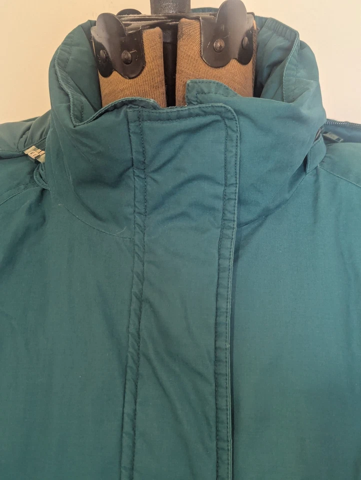 Abrigo Eddie Bauer Mujer Snowline Plumón de Ganso Talla L Verde Bolsillos con Capucha Exterior Foto 3 de 4