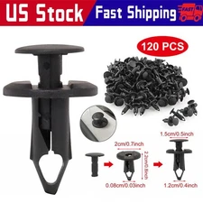 120PCS 8mm Bumper Clips Retainer Auto Car Plastic Rivets Fastener Fender Push