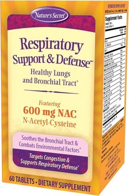 Nature's Secret Respiratory Support & Defense - 60 Tablets - Promotes Healthy Lu