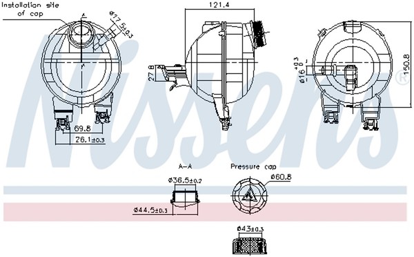 AusgleichsbehäLter KüHlmittel ** First FIT ** Nissens 996306 0,65 Liter FüR Opel-image