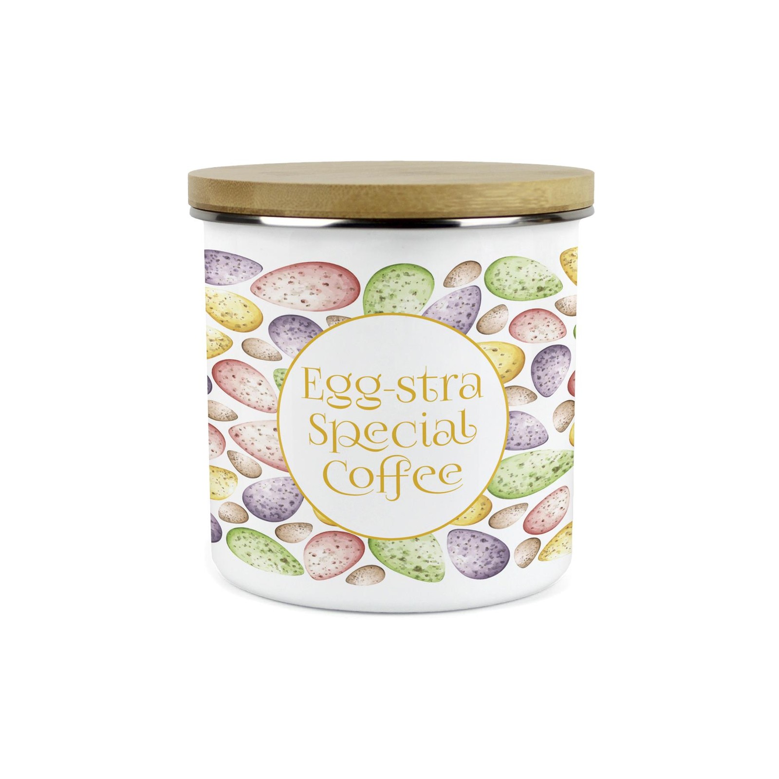 Mini Speckled Eggs Coffee Canister - 1.2L Easter Seasonal Kitchen Storage Gift
