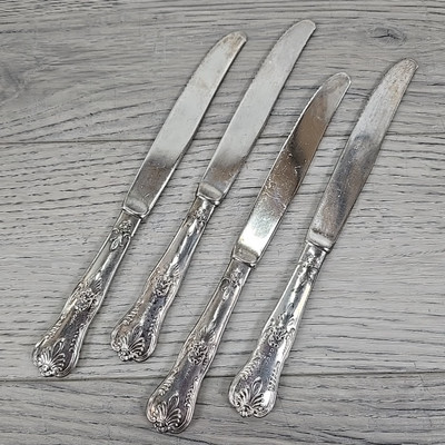 Vintage LBL Silver Plated EP Zing A800 Dinner Knives - Set of 4