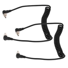 2Pcs Camera Flash Synch PC Cord Male To Male Spring Cable Universal