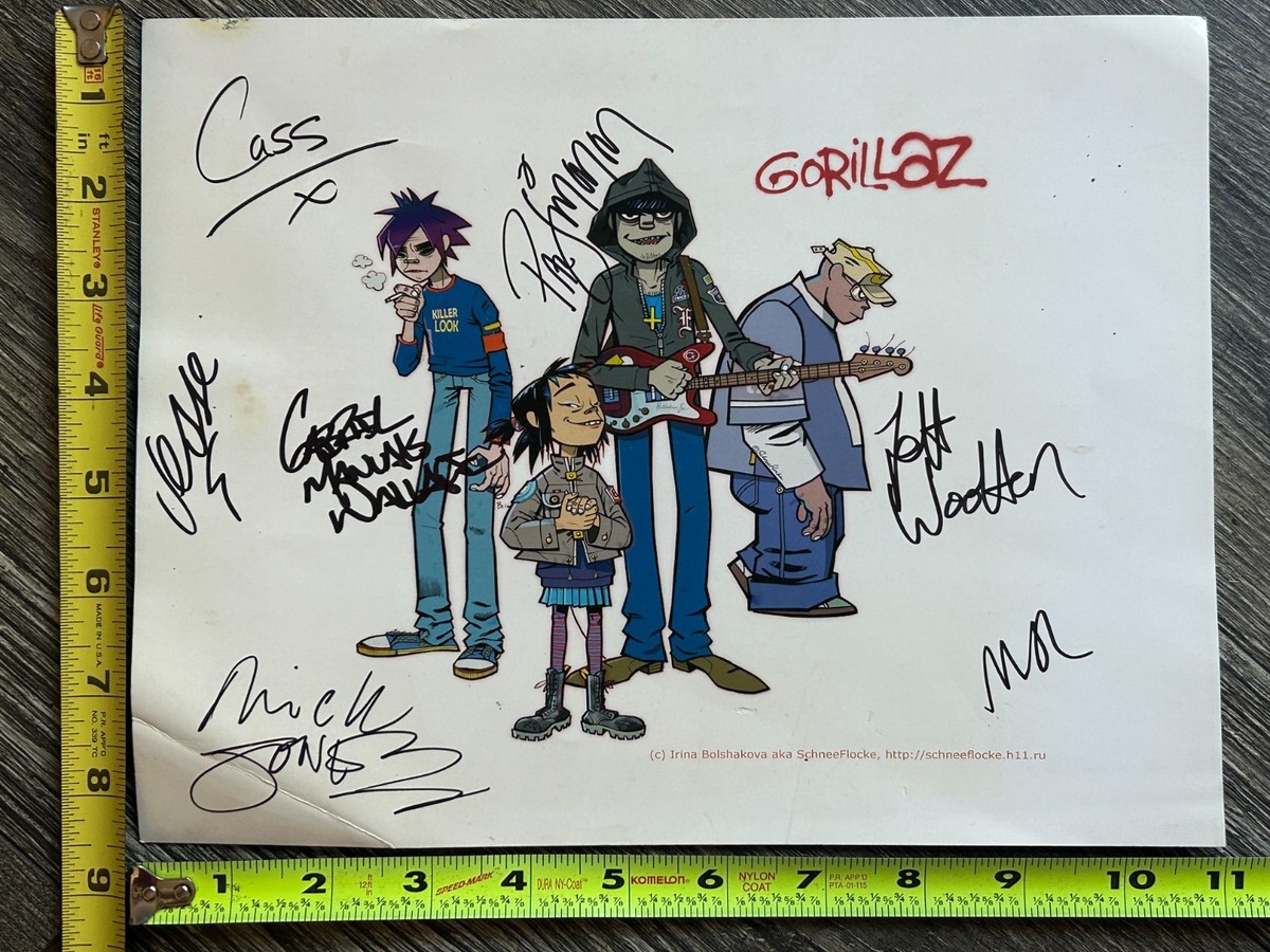 Gorillaz Signed Mick Jones Paul Simonon The Clash 7x Autographs