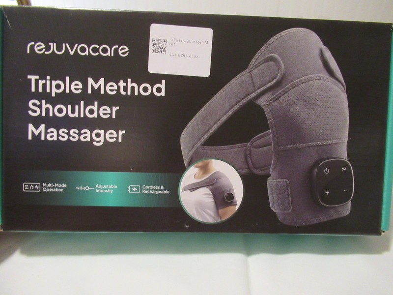 REJUVACARE TRIPLE METHOND SHOULDER MASSAGER NIB CORDLESS RECHARGABLE MULTI-MODE
