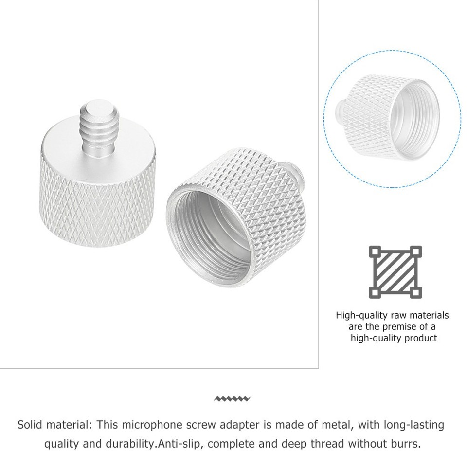 2pcs 5/8 to 1/4 Adapters Practical Microphone Stands Thread Screw ...