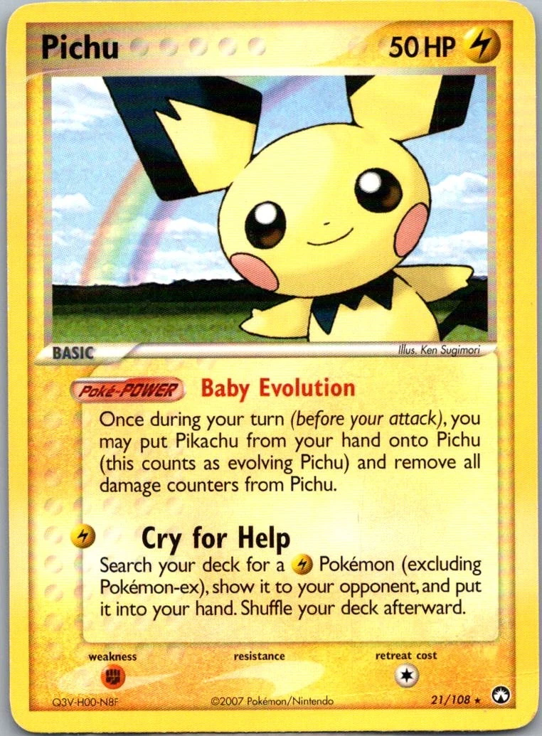 Pichu 21/108 Power Keepers Rare Pokemon