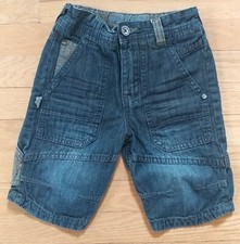 Next Boy's Adjustable Waist Blue Denim Shorts Size 5 Year